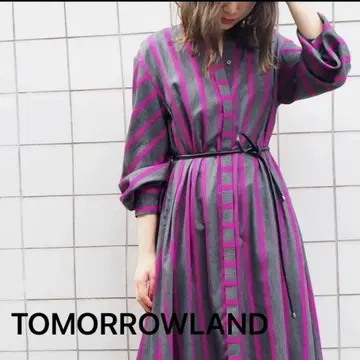 TOMORROWLAND 스트라이프 롱 셔츠 원피스 원피스
