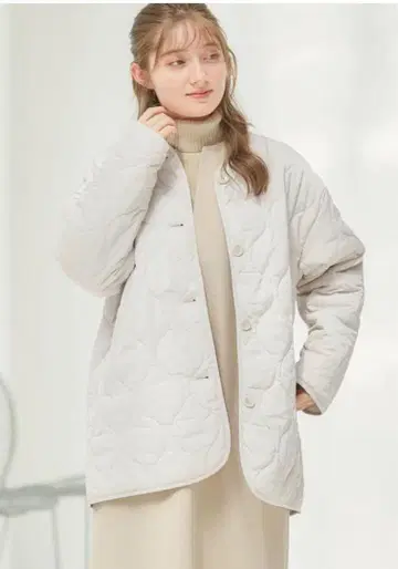 미사용 새상품 허니즈 퀼팅 블루종 아이보리 sizeL