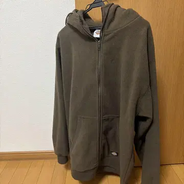 Dickies 다크 브라운 플리스 후드티