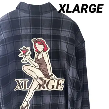 엑스라지 긴팔 셔츠 자수 체크 XLARGE S 사이즈
