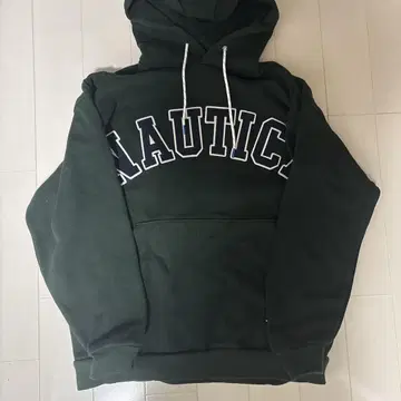 NAUTICA 다크 그린 후드 부착 후드티