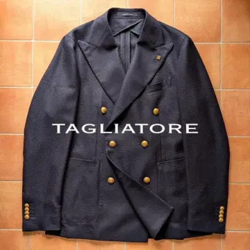 TAGLIATORE 더블 블레이저 네이비 자켓 골드 버튼 46 사이즈