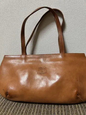 IL BISONTE 브라운 가죽 핸드백