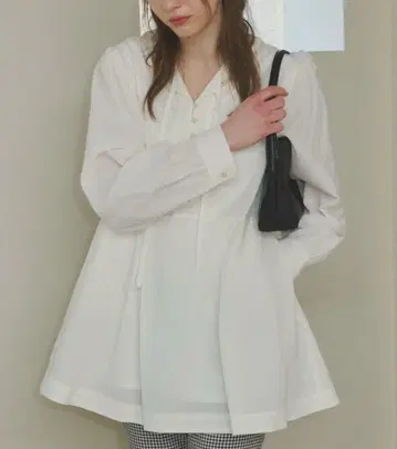 GIUNON 박스 플리츠 레이스 드레스