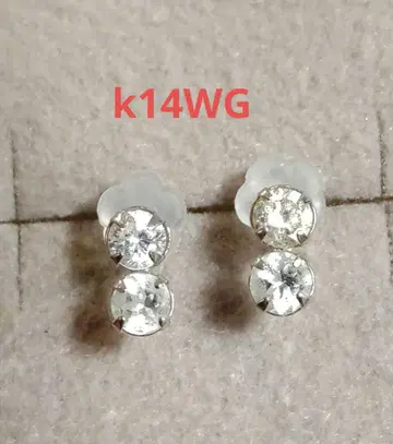 k14WG 더블 스톤 귀걸이