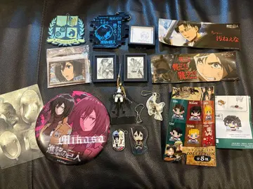 진격의 거인 미카사 세트 배지 마그넷 키링 나노블록