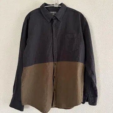 Eddie Bauer 에디 바우어 긴팔 셔츠 블랙과 브라운 바이컬러 셔츠