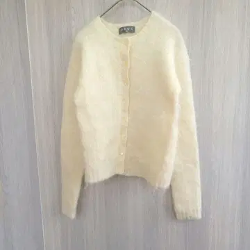 오조크 가디건 니트 가디건 퍼 화이트 M 사이즈