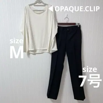 오피스 코디 2세트 드롭 숄더 상의 + 블랙 팬츠