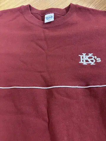 K's 버건디 크루넥 트레이닝복