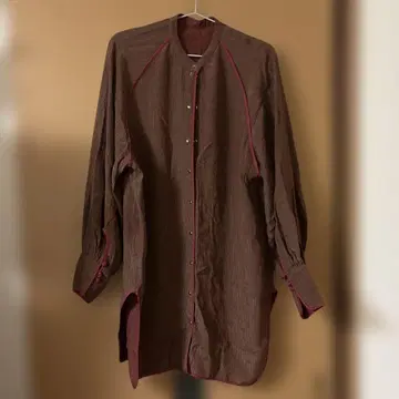 Ameri vintage 브라운 스트라이프 긴팔 셔츠