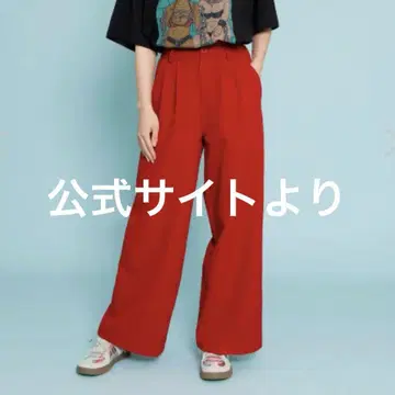 2턱 컬러 팬츠 / 레드