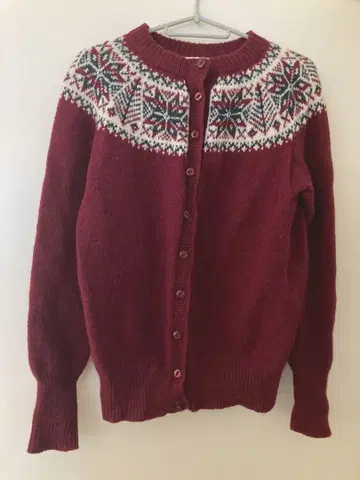 스코틀랜드제 노르딕 가디건 니트