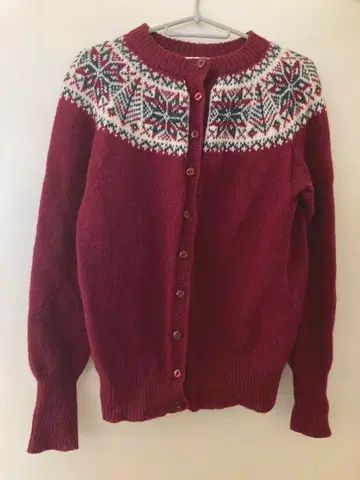 스코틀랜드제 노르딕 가디건 니트