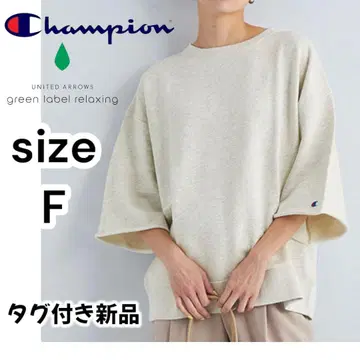 Champion 6부 소매 맨투맨 풀오버 새상품 F 사이즈 내추럴