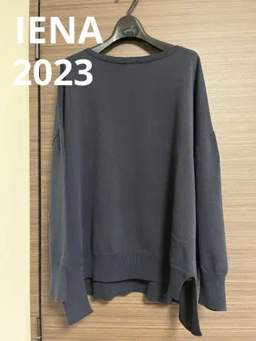 이에나 2023 코튼 스트레치 NEO 와이드 긴팔 풀오버 네이비