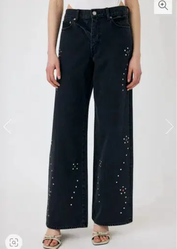 moussy FLORAL STUDDED 배기 블랙 사이즈 2