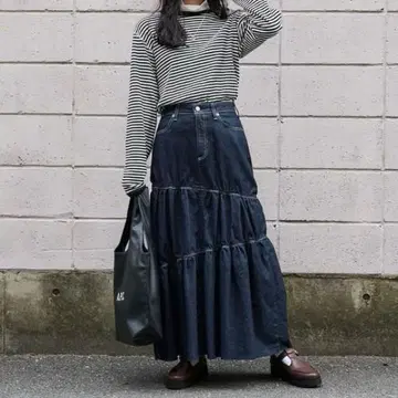SOMETHING x FREAK'S STORE 별주 데님 스커트 S