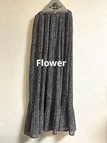 Flower 꽃무늬 플리츠, 플레어 스커트 모노톤