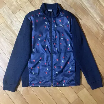 Puma 집업 자켓 네이비 올 패턴