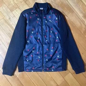 Puma 집업 자켓 네이비 올 패턴