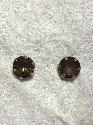 Pt 스모키쿼츠 1.48ct 귀걸이
