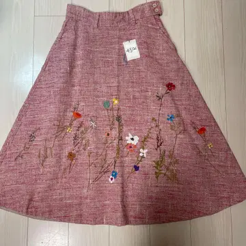 9.4만~45R 면린넨 트위드 스커트 핑크 (프리 사이즈)