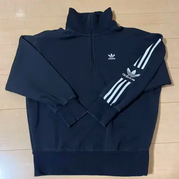 adidas 하프 지퍼 트레이닝복 블랙