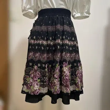 axes femme 꽃무늬 패널 무늬 스커트 M 사이즈