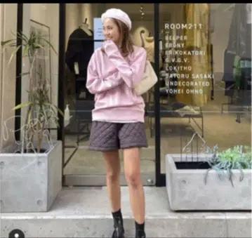 로지몬스터 퀼팅 숏팬츠 브라운