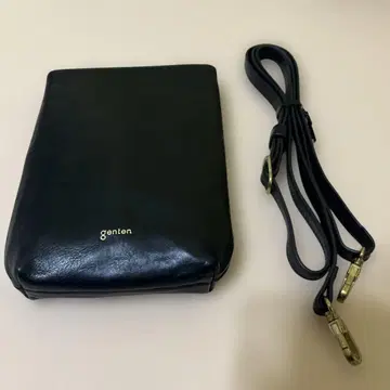 컨디션 최상 genten 천연 가죽 스마트폰 숄더백 겐텐 블랙 블랙