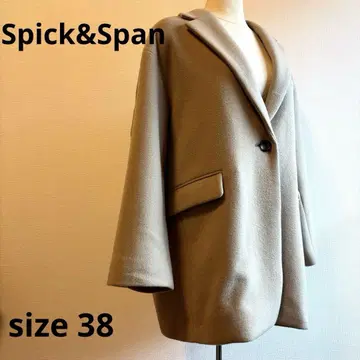 Spick&Span 베이지 체스터 코트 울 혼방