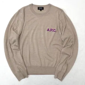 A.P.C. PULL ROSE 크루넥 니트 자수 로고 아페쎄 S