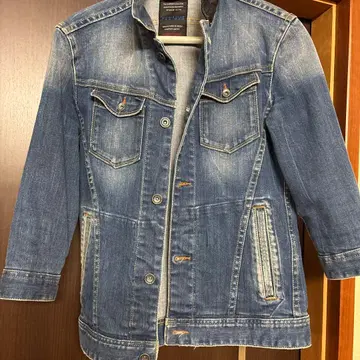 데님 자켓 데님 블루 남성용 7부 기장