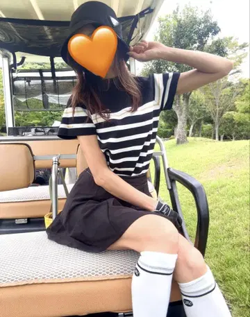 Titleist 보더 니트 하이넥 상의