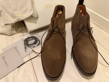 Santoni 브라운 스웨이드 처카 부츠