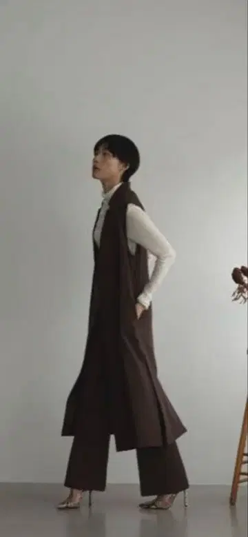새상품 브라운 인사이드 컬러 베스트