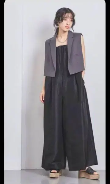 SACRA 포플린 베스트 숏 기장