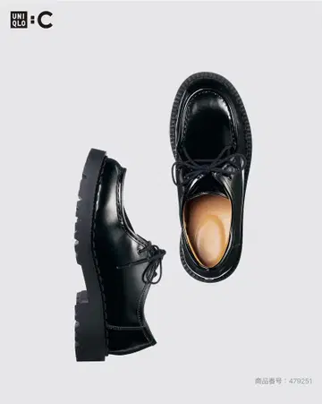 UNIQLO 레이스업 슈즈 블랙 로퍼 통굽