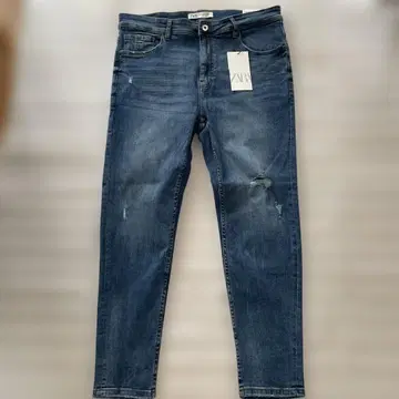ZARA 자라 스키니 크롭 데미지 데님 팬츠 EUR 46