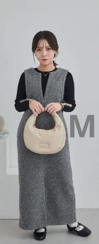 시마무라 yumi 오버롤 스커트 다크 그레이 M 새상품