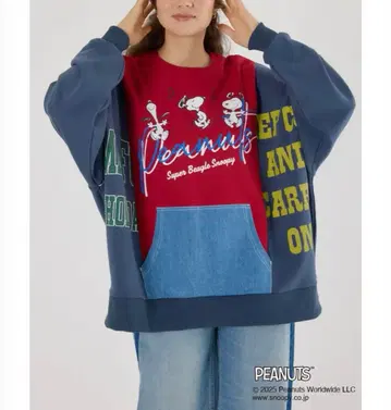 새상품 로데오 크라운 와이드 (PEANUTS) 커스텀 맨투맨 상의