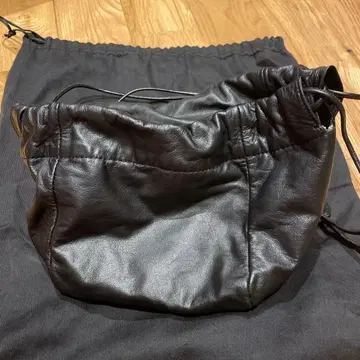 질 샌더 블랙 가죽 복조리형 핸드백