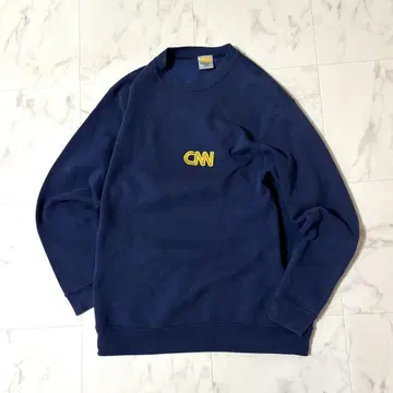 레어 USA제 CNN 기업물 90s 맨투맨 빈티지 네이비 L