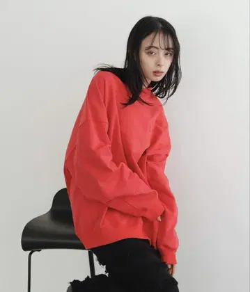 LIAN 로고 자수 오버 맨투맨 트레이닝복