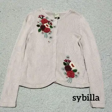 시빌라 sybilla 꽃무늬 자수 니트 가디건 M