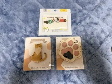 고양이 키링 핀 배지 3점 세트
