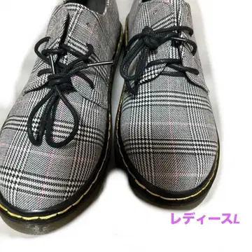 새상품 체크 무늬 로퍼 그레이 핑크 악센트 L 23.5~24cm 상당