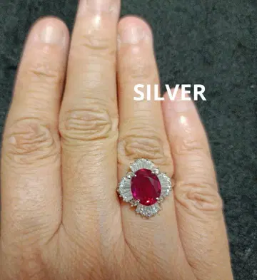 루비 컬러 SILVER 반지