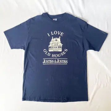 미국제 빈티지 기업 T셔츠 HanesBEEFY 네이비 XL 사이즈 부동산